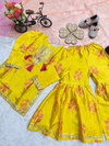 OC 217 Heavy Chinon Silk With Embroidery Sequence Work Girls Wear Kids Top Sharara With Dupatta Wholesalers In Delhi